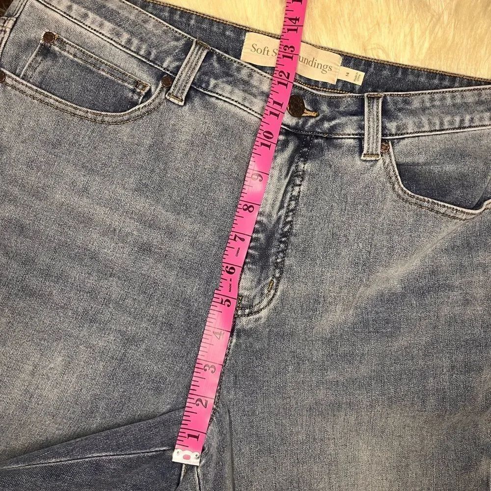 Soft surroundings stone washed bronze studded cropped denim sz 14 - Picture 7 of 8